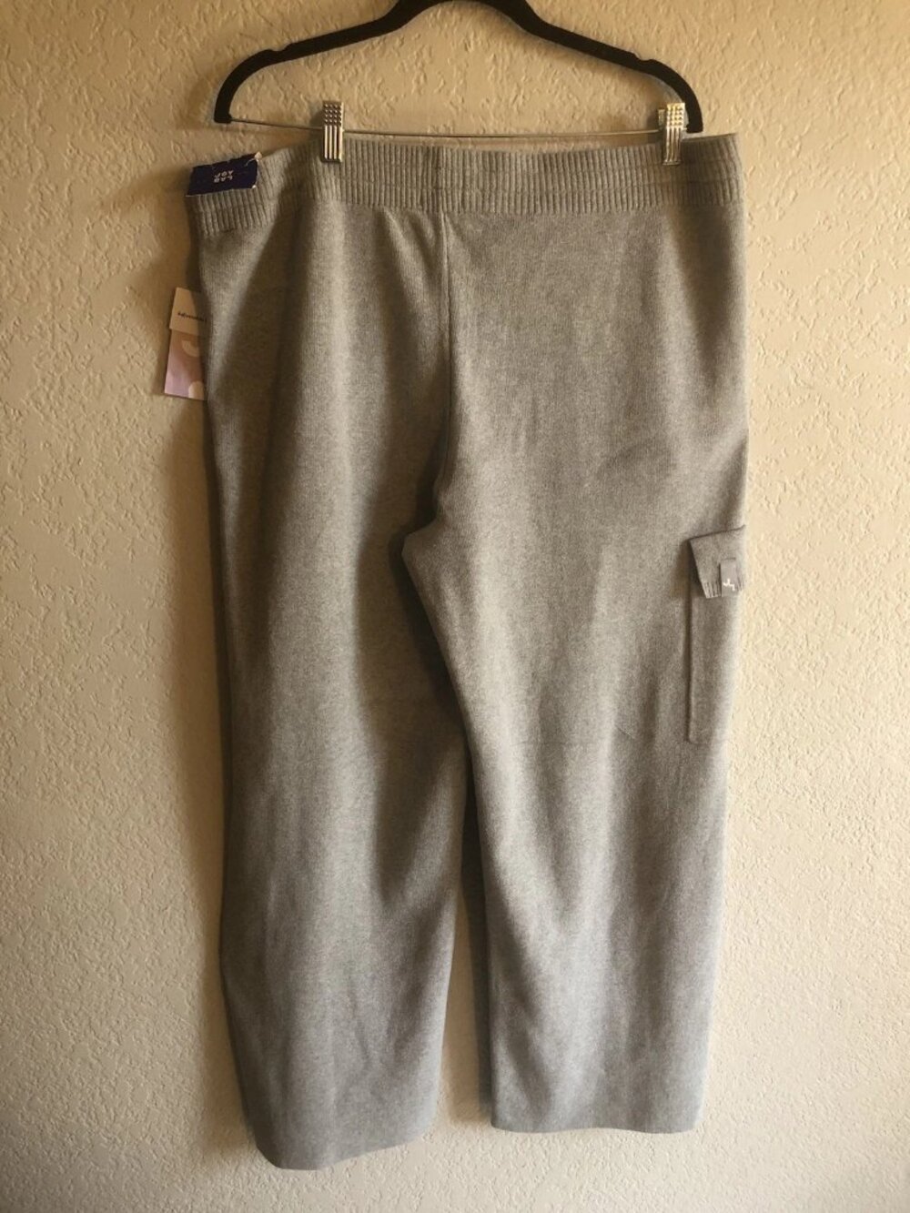 NWT JoyLab Womens Gray Mid-Rise Wide Leg Cargo Sweatpants Adjustable Size 2XL - Picture 4 of 4